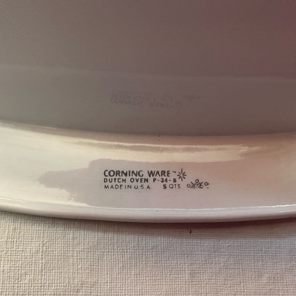 COPY - VINTAGE CORNING WARE BLUE CORNFLOWER 5QT DUTCH OVEN CASSEROLE P-34 W/ LID - Picture 5 of 6